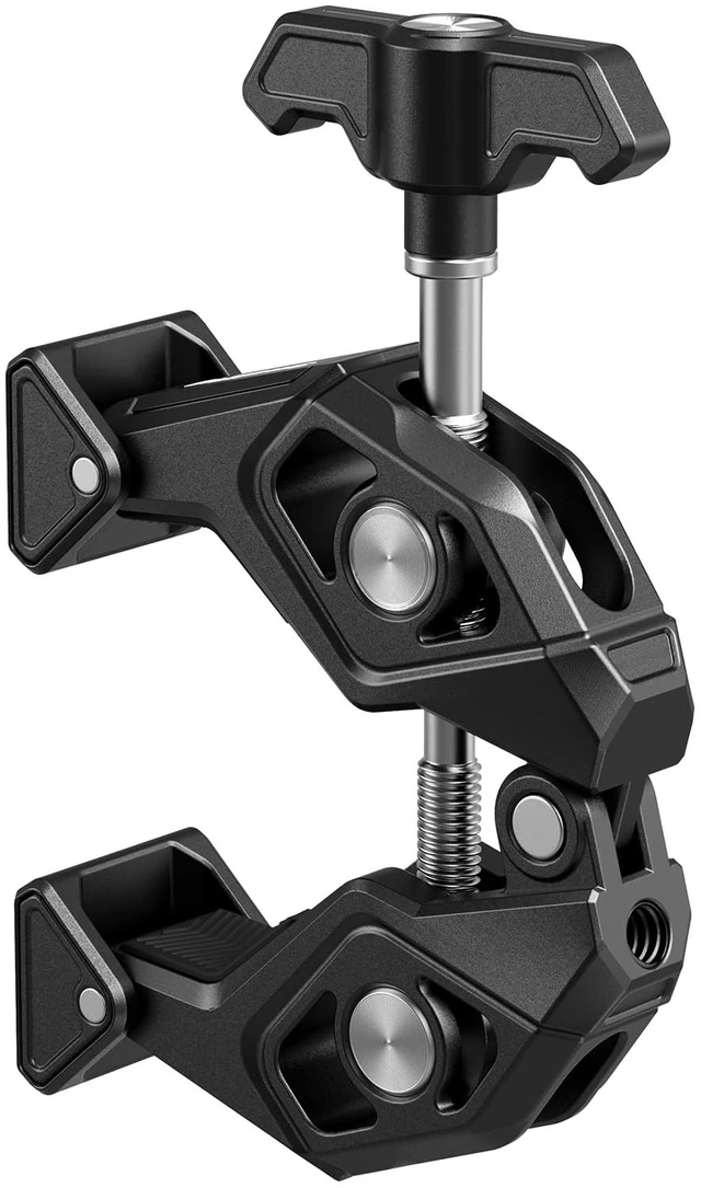 Main image of Crab-Shaped Super Clamp with Swivel Tip & 1/4"-20 Expansion Holes | Max Clamping 50mm (2") for Camera Mounts, Tripod Accessories, Round Tube/Flat Surface, 5319