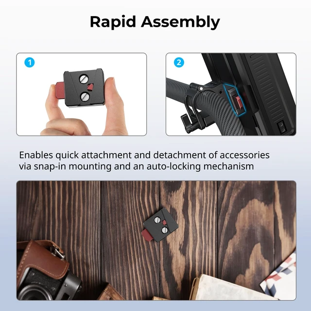 Alt view image 4 of 7 - V Mount Battery Plate, Quick Release Plate with 1/4"-20 Holes | Mini V-Lock Mount Plate Kit, Lightweight for Smallrig V-Mount Battery VB99 SE / VB50 / VB99 / X99, Monitors, Magic Arms