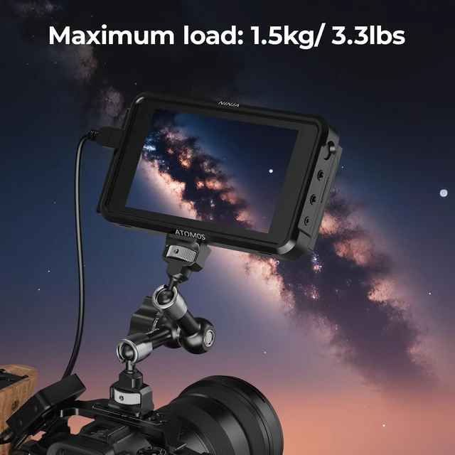 Alt view image 4 of 7 - 7'' Magic Arm with 1/4"-20 Screws & Spring-Loaded Pins | Max Load Capacity 3.3lbs, 360° Dual Ball Head, Non-Slip Design for Cameras/Lights/Monitors/Mics/Phones 5308