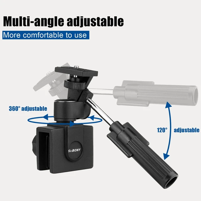 Alt view image 2 of 7 - Car Window Mount, for Spotting Scope/Binoculars/Camera (Metal | All Metal Material, Load-Bearing 5kg, 1/4 -20 Thread, Adjustable Vehicle Clamp Mount for Bird Watching Wildlife Observation