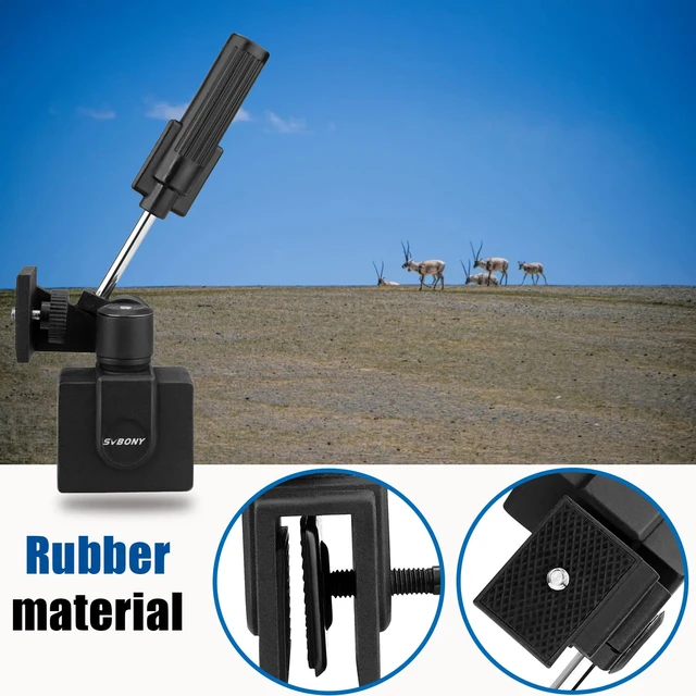 Alt view image 5 of 7 - Car Window Mount, for Spotting Scope/Binoculars/Camera (Metal | All Metal Material, Load-Bearing 5kg, 1/4 -20 Thread, Adjustable Vehicle Clamp Mount for Bird Watching Wildlife Observation