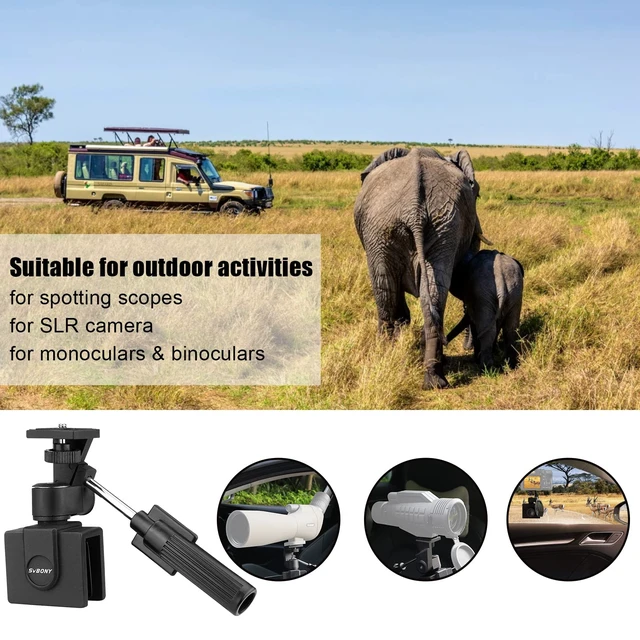 Alt view image 6 of 7 - Car Window Mount, for Spotting Scope/Binoculars/Camera (Metal | All Metal Material, Load-Bearing 5kg, 1/4 -20 Thread, Adjustable Vehicle Clamp Mount for Bird Watching Wildlife Observation