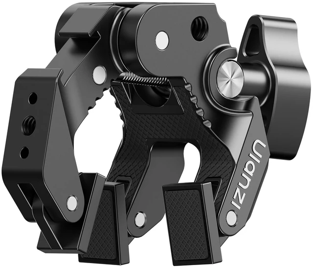 Main image of CO78 Super Clamp Mount, 3-Jaw Y-Shape Super Clamp with Cold Shoe | & 1/4"-20 Threads,ARRI Pins, Heavy Duty Camera Rig Mount for Monitors, LED Lights, Action Cameras, Desktop Rig, Load - Black