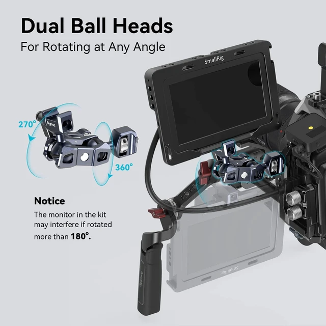 Alt view image 2 of 7 - Articulating Magic Arm with NATO Clamp and 1/4"-20 Screw | With Retractable Pins,360 Degree Rotation, Max Load of 12 Ib Magic Arm for Field Monitor, Camera and Lights