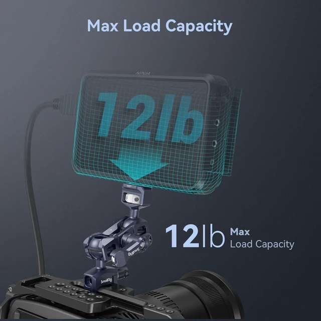 Alt view image 6 of 7 - Articulating Magic Arm with NATO Clamp and 1/4"-20 Screw | With Retractable Pins,360 Degree Rotation, Max Load of 12 Ib Magic Arm for Field Monitor, Camera and Lights