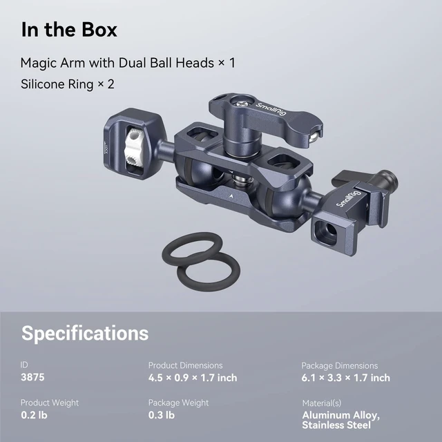 Alt view image 7 of 7 - Articulating Magic Arm with NATO Clamp and 1/4"-20 Screw | With Retractable Pins,360 Degree Rotation, Max Load of 12 Ib Magic Arm for Field Monitor, Camera and Lights