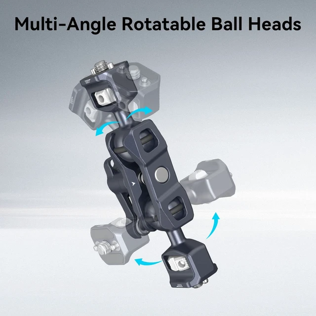 Alt view image 2 of 7 - Camera Magic Arm, Flexible Articulating Arm with 1/4'' Screws | Field Monitor Mount with Dual Ballhead, for DSLR, LED Light, Flash, Action Camera for Insta360 X6/X5, for DJI Action