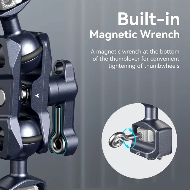 Alt view image 6 of 7 - Camera Magic Arm, Flexible Articulating Arm with 1/4'' Screws | Field Monitor Mount with Dual Ballhead, for DSLR, LED Light, Flash, Action Camera for Insta360 X6/X5, for DJI Action