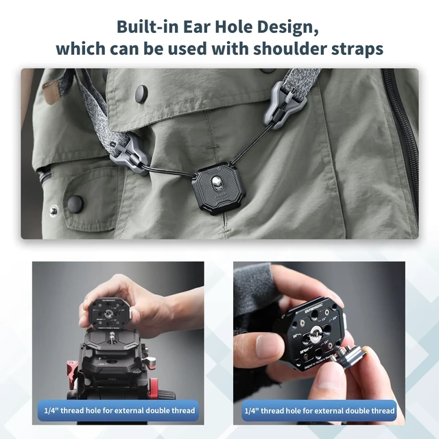 Alt view image 6 of 6 - F38 Multi-Hole Camera Quick Release Plate Kit | 1/4" to 3/8" Mount Quick Release System QR Plate Camera Tripod Mount Adapter for Sony Canon Monopod DSLR Stabilizer Slider