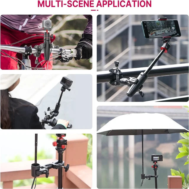 Alt view image 7 of 7 - Super Clamp Double Camera Clamp, R096 Crab Plier Clip Bracket Mount | Monitor Magic Arm Double Ball Head Adapter for Photo Studio Light Stand, Photography Reflector, Photo Boom Stand, Cross Bars