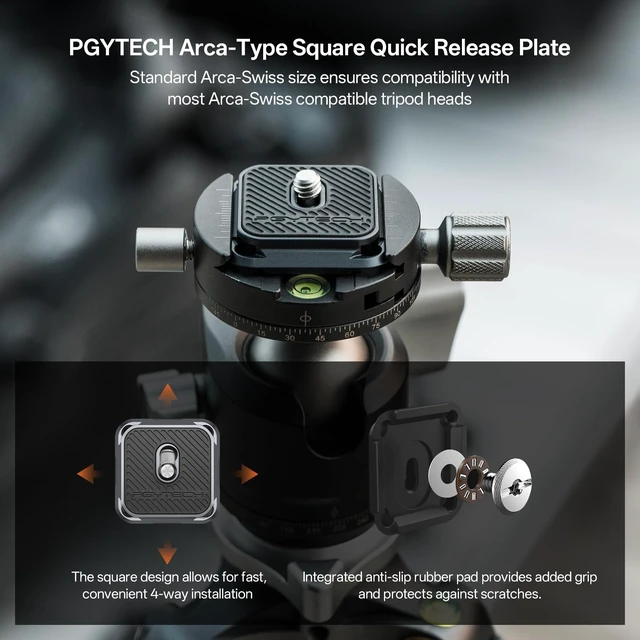 Alt view image 3 of 7 - Quick Release Plate & Clamp V2 Arca Swiss Camera Mount Adapter | with 1/4" to 3/8" Screw Thread for Sony/Nikon/Fuji/Canon/DJI Switch Between Tripod/Monopod/Slider/Stabilizer