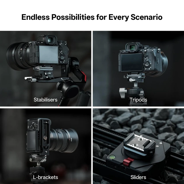 Alt view image 6 of 7 - Quick Release Plate & Clamp V2 Arca Swiss Camera Mount Adapter | with 1/4" to 3/8" Screw Thread for Sony/Nikon/Fuji/Canon/DJI Switch Between Tripod/Monopod/Slider/Stabilizer