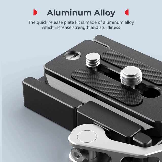 Alt view image 4 of 7 - Universal Quick Release Mount Plate Kit for Arca, Clamp & Plate | Built in Clamp and Plate, with 1/4''-20 & 3/8''-16 Threaded Holes