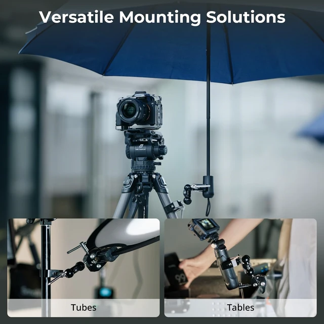 Alt view image 3 of 7 - Adjustable Double Clamp Mount, Dual Head 15-40mm Anti-Slip Clamp | 1.5kg Aluminum Alloy Clamp for Photography Lighting/Tripod/Studio - 5331