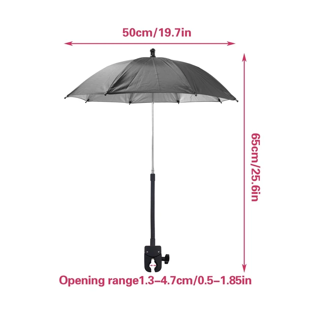 Alt view image 2 of 6 - 20'' Umbrella Chair Clamp for Cameras, Tripod Sun Shade Umbrella (Black) | Flexible Adjustable Gooseneck Camera Rain Cover for Outdoor Photographing, Filming, Live Streaming