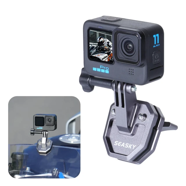 Main image of M02 Action Camera Motorcycle Windshield Clamp Mount for Gopro 13/12 | All Aluminum Metal Motorbike Windscreen Accessories for Gopro Hero11/10/9/8/7 DJI Action 6 5 4 Insta360 Ace Pro 2