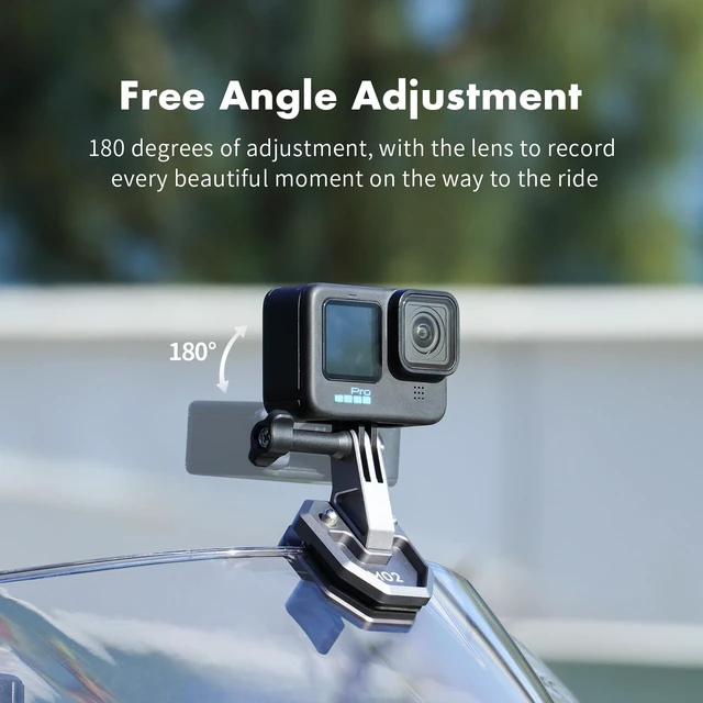 Alt view image 4 of 7 - M02 Action Camera Motorcycle Windshield Clamp Mount for Gopro 13/12 | All Aluminum Metal Motorbike Windscreen Accessories for Gopro Hero11/10/9/8/7 DJI Action 6 5 4 Insta360 Ace Pro 2