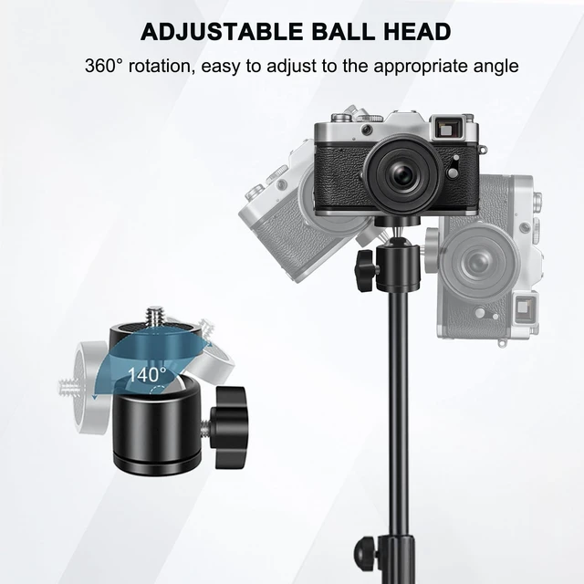 Alt view image 4 of 7 - Camera Desk Mount, Overhead Desk Camera Stand 19"- 32" Adjustable Desk Webcam Arm Light Stand for DSLR Camera, Ring Light, Live Streaming, Photo Video Shooting