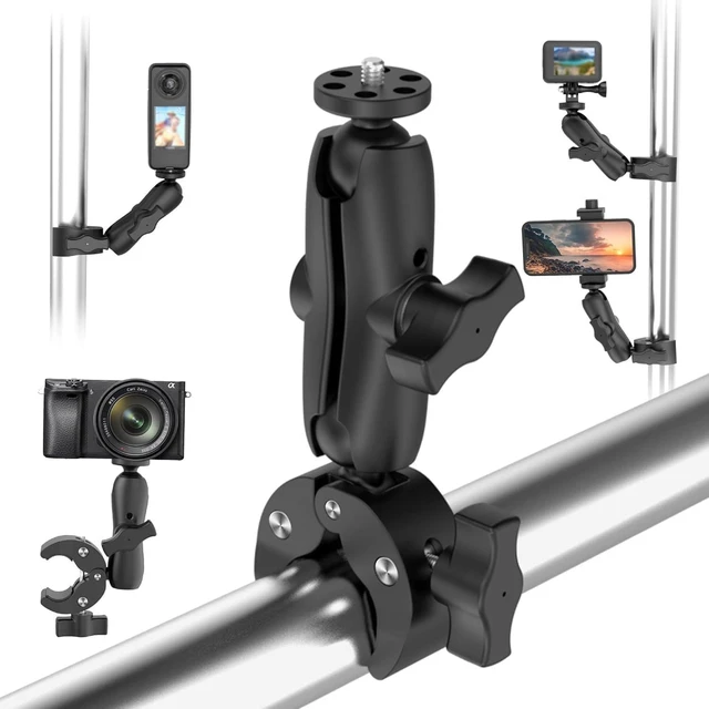 Main image of Taisioner Super Camera Clamp Mount 3.6" Socket Arm 360°Ball Head Magic Arm 1/4" Thread for Canon Nikon/Digital Camera/DSLR/Gopro/Insta360/LED Light(Gopro Adapter,Phone Holder)