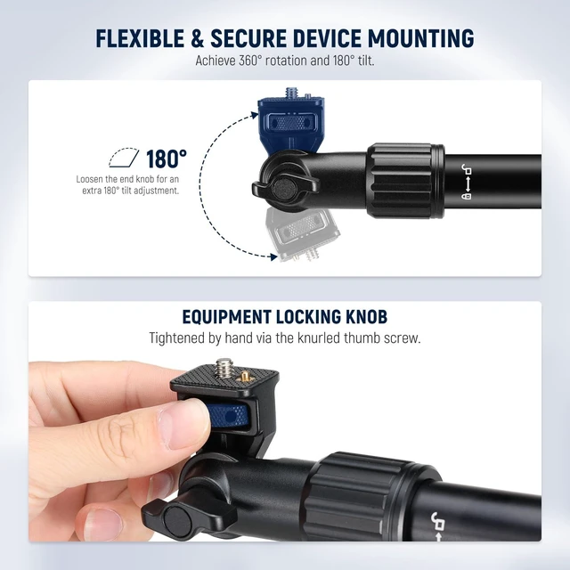 Alt view image 7 of 7 - Overhead Camera Mount with Phone Clip | 22"/56cm Clamp on Flexible Holding Arm for Desk Stand, 180°& 360° Adjustable Fits 0.87"-1.1" Tubes