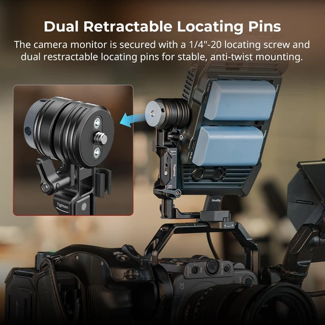Alt view image 6 of 7 - L-Shaped Monitor Support for Vertical Shooting with NATO Rails | Stepless Damping 360° Adjustment, Support 5 and 7 Field Monitor - 6315