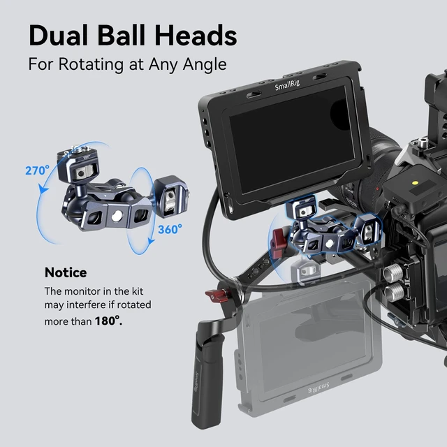 Alt view image 2 of 7 - Articulating Magic Arm, 3/8"-16 Screw for ARRI & 1/4"-20 Screw | With retractable pins. 360° rotation, 12 lb load for monitors, cameras, lights.