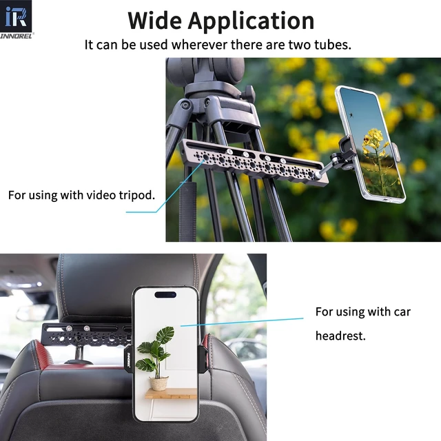 Alt view image 3 of 7 - TB2403 Car Headrest Mount Camera Monitor Bracket 1/4" Screw Shooting Extension Bracket for Installing Camera Cage, Car Headrest ARRI Camera Accessories Inside Vehicle