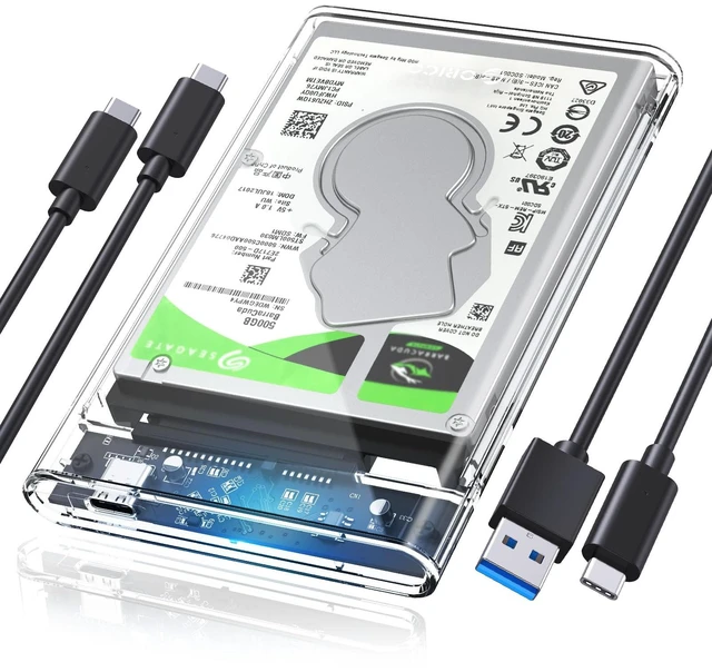 Main image of 2.5'' Hard Drive Enclosure Type-C USB 3.1 Gen2 to SATA 6Gbps Computer External HDD Enclosure for 7 9.5mm HDD SSD Support UASP Compatible with MacOS Windows -2139C3-G2