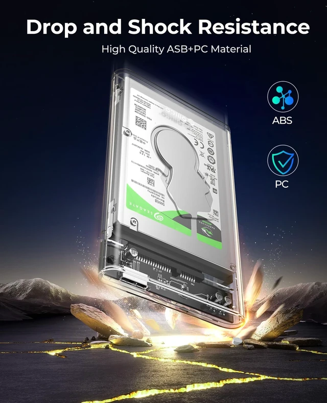 Alt view image 6 of 7 - 2.5'' Hard Drive Enclosure Type-C USB 3.1 Gen2 to SATA 6Gbps Computer External HDD Enclosure for 7 9.5mm HDD SSD Support UASP Compatible with MacOS Windows -2139C3-G2