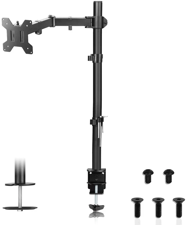 Main image of Suptek Single Monitor Arm Desk Mount Fully Adjustable Monitor Stand for 1 / One Screen up to 32 inch Extra Tall 31.5 inch Pole,Black (MD6821)