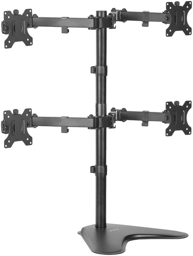 Main image of VIVO Quad 13 to 30 inch Monitor Free-Standing Mount, Fully Adjustable Desk Stand, Holds 4 Flat or Curved Display Screens, STAND-V004F