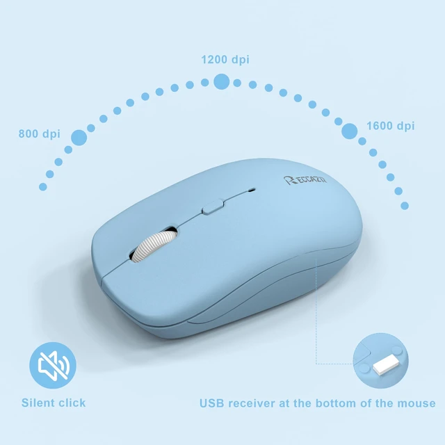 Alt view image 6 of 7 - Wireless Keyboard and Mouse Combo Silent for Office and Home(Sky Blue-B) | 2.4G Full Size Silent Cordless Keyboard with Tilt Legs,3-Level DPI Quiet Mouse,for Windows/Mac OS/Desktop/Laptop/PC