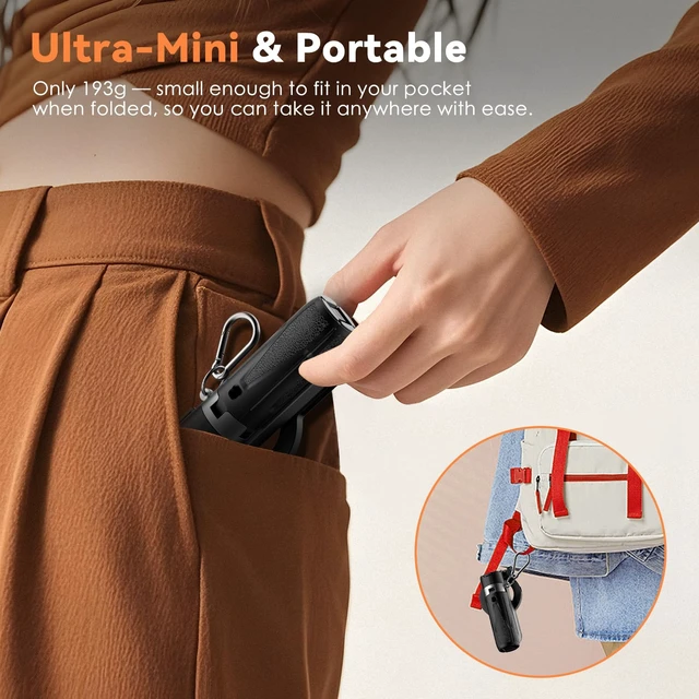 Alt view image 4 of 7 - Upgraded Magnetic Mini Selfie Stick Tripod with 2 Fill Lights, 4-in-1 Pocket Size Phone Tripod with 360° Rotation, Rechargeable Bluetooth Remote, Foldable Grip for iPhone Vlog Photo Video
