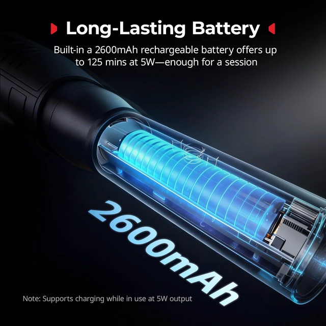 Alt view image 7 of 7 - RF 05B Portable LED Photography Flashlight, Zoomable Video Light | 1900K-8000K, 5W-8W 2600mAh, Gobos Film Slides Filters Barn Door Spotlight Snoot Diffuser for Content Creators, IP65 - 6137