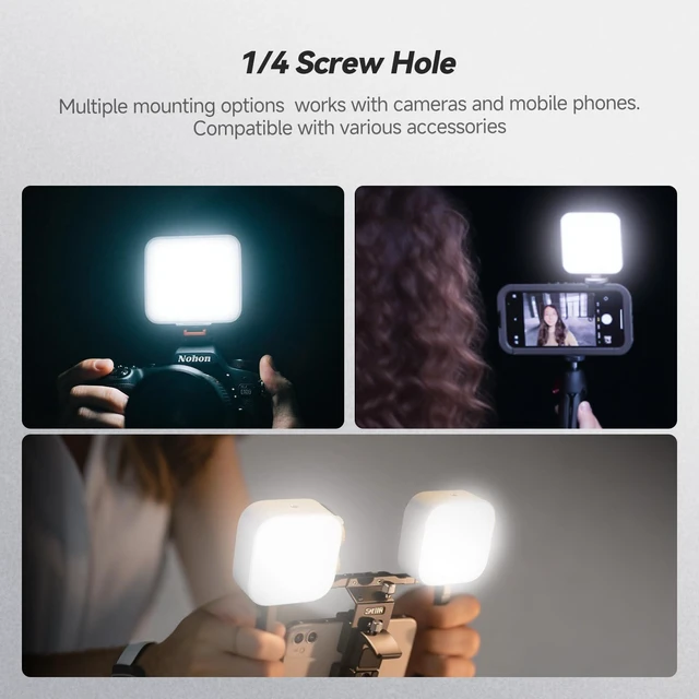 Alt view image 5 of 7 - Tofu Light, Magnetic RGB Video Camera Light, Photography Lighting | w Clip & Mini Tripod & Cold Shoe Mount, Mini Panel/Portable/CRI 96+/2500-9900K/21 Scenes, for Selfie Video Conference Vlog