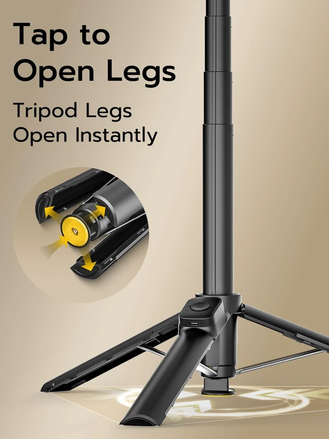 Alt view image 5 of 7 - 69" Magnetic Tripod for iPhone with Magnetic Light (MPT-04) | Selfie Stick with Magnetic Selfie Light & Remote, Extendable Tripod, Vlogging Kit for Magsafe iPhone/Android Video Recording