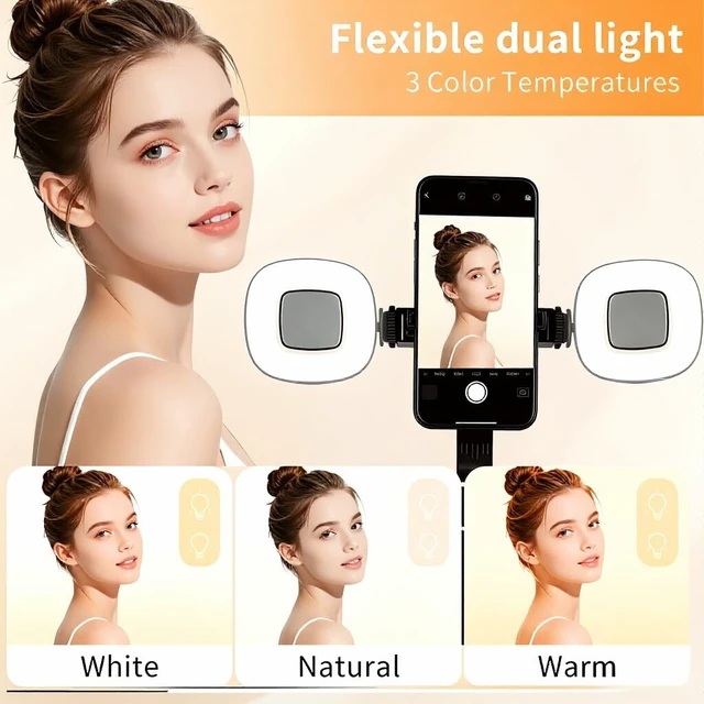 Alt view image 3 of 7 - Universal Magnetic Tripod Selfie Stick with Fill Light for iPhone & Android | Aluminum Alloy Magnetic & Clip-On Selfie Stick with Dual Fill Lights and Bluetooth Remote,1/4" Screw Compatible with GoPro
