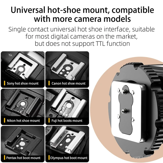Alt view image 2 of 7 - Mini Camera Flash Speedlite, GN10 6000K On-Camera Flash with Video Light, 4 Power Levels, Universal Single Contact Hot Shoe Mount, Compatible with Sony Canon Nikon Fuji Panasonic Pentax Olympus
