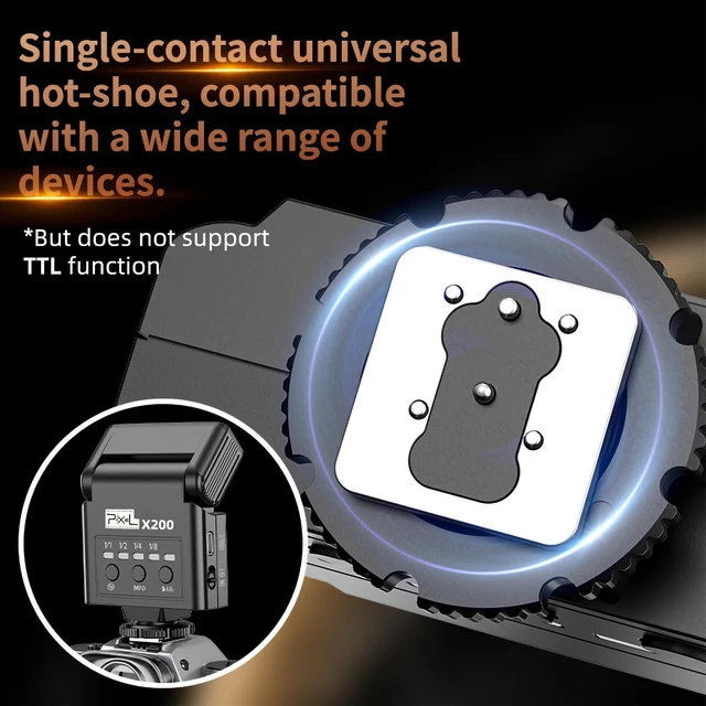 Alt view image 3 of 7 - Mini Camera Flash Speedlite, GN10 6000K On-Camera Flash with Video Light, 4 Power Levels, Universal Single Contact Hot Shoe Mount, Compatible with Sony Canon Nikon Fuji Panasonic Pentax Olympus