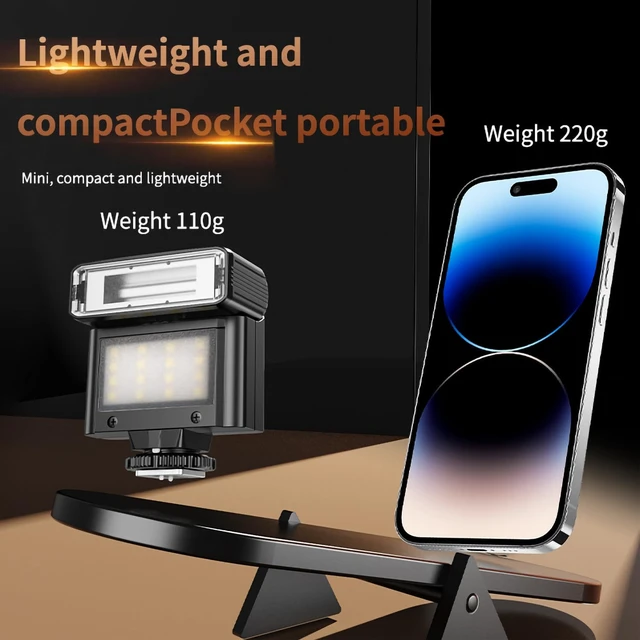 Alt view image 6 of 7 - Mini Camera Flash Speedlite, GN10 6000K On-Camera Flash with Video Light, 4 Power Levels, Universal Single Contact Hot Shoe Mount, Compatible with Sony Canon Nikon Fuji Panasonic Pentax Olympus