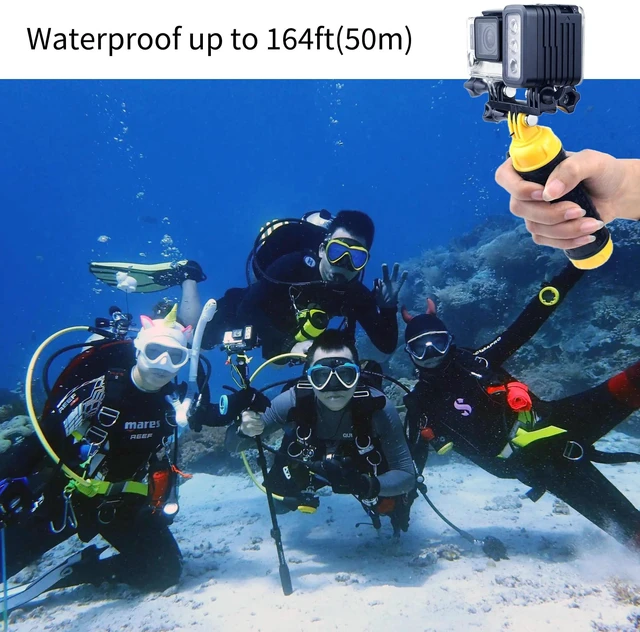 Alt view image 5 of 7 - 450LM Waterproof Dive Light for GoPro Hero 13 12 11 10 9 Black | 164ft Underwater Light for GoPro, 3 Modes, High/Low Brightness, Strobe, 2 Rechargeable Batteries Included, Aluminum Body