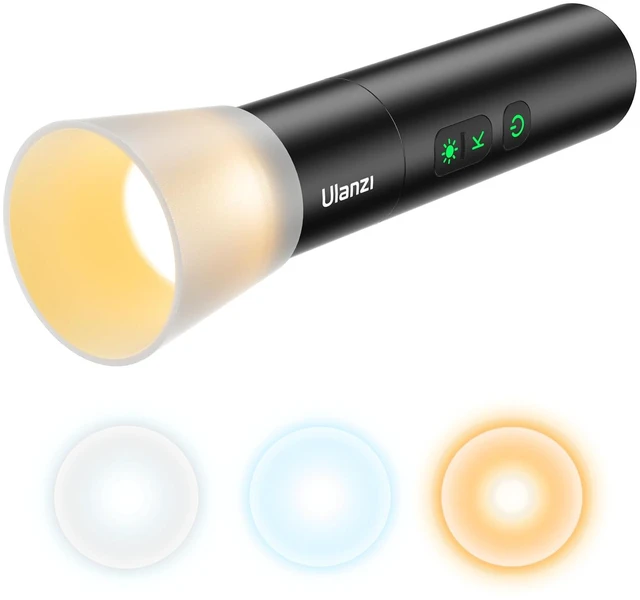Main image of LM07 LED Photography Flashlight, Handheld Videography Fill Light Spotlight 2000K-5500K-8000K Bi-Color Zoomable 2000mAh Rechargeable Portable Video Light for Photo, Video, Content Creation