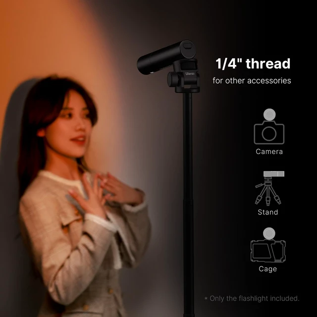 Alt view image 6 of 7 - LM07 LED Photography Flashlight, Handheld Videography Fill Light Spotlight 2000K-5500K-8000K Bi-Color Zoomable 2000mAh Rechargeable Portable Video Light for Photo, Video, Content Creation