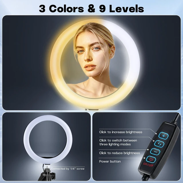Alt view image 2 of 7 - Kit with 2 Mics and 10" Ring Light, 71 Tracking Tripod for iPhone | Phone Camera Tripod Stand with Remote for TikTok, Content Creator Essentials for YouTube Starter