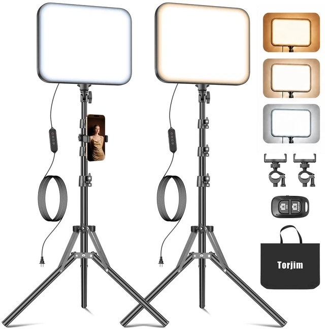 Main image of 12 Inch Video Light Kit for Creators | 30W High Brightness | Studio Lights with Tripod Stand & Phone Holder | 3000-6500K Adjustable Photography Lighting for YouTube Streaming Home Studio