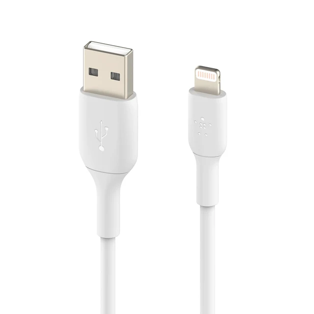 Alt view image 4 of 7 - BoostCharge Lightning Cable - 9.8ft/3M - MFi Certified Apple iPhone Charger USB to Lightning Cable - iPhone Cable - iPhone Charger Cord - Apple Charger - USB Phone Charger - White