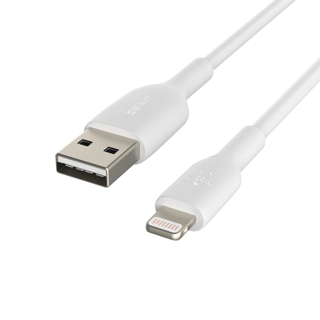 Alt view image 3 of 7 - BoostCharge Lightning Cable - 9.8ft/3M - MFi Certified Apple iPhone Charger USB to Lightning Cable - iPhone Cable - iPhone Charger Cord - Apple Charger - USB Phone Charger - White