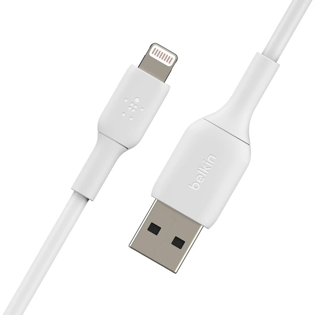 Alt view image 5 of 7 - BoostCharge Lightning Cable - 9.8ft/3M - MFi Certified Apple iPhone Charger USB to Lightning Cable - iPhone Cable - iPhone Charger Cord - Apple Charger - USB Phone Charger - White