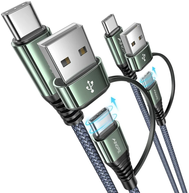 Main image of USB C to USB C Cable, 2 Pack 3 FT USB C Cable Fast Charging with USB to USB C Adapter, 60W USB to USBC Cable for iPhone 17 Pro Max Air Type C Cable for iPhone 16/15/14/13/12, Grey