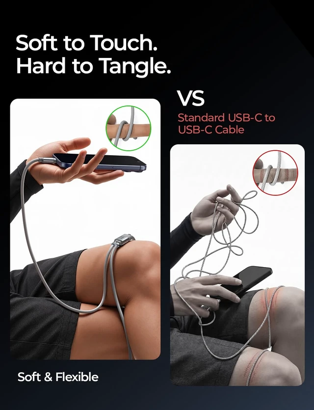 Alt view image 4 of 7 - 2-in-1 USB C to USB C Cable, 140W Max C to C Cable Fast Charging | USB C Multi Charging Cable 6ft USB C Splitter Charging for iPhone 18 17 Pro Max/iPhone Duo/MacBook/iPad, USB C to USB C Cable